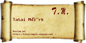 Tatai Márk névjegykártya
