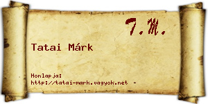 Tatai Márk névjegykártya